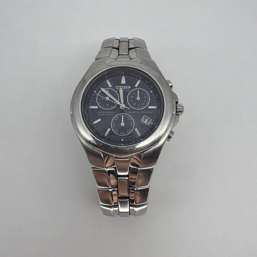 Citizen Men's E812-K001226 Eco Drive Watch Chrono Perpetual Calendar Alarm WR100